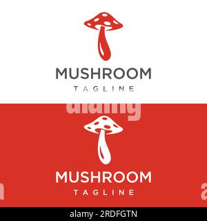 Unique organic mushroom farm creative logo design with modern concept.Vector illustration. Stock Vector