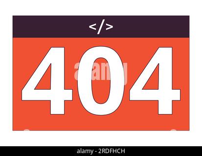 Webpage and program coding error 404 flash message Stock Vector
