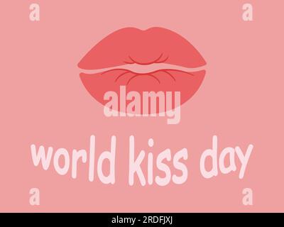 World Kiss Day. Vector poster. Vector illustration Stock Vector
