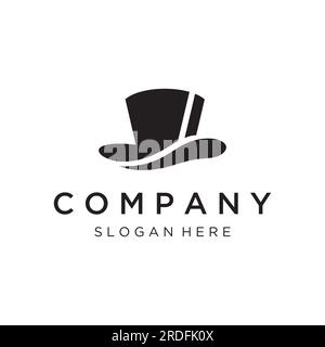Simple magician hat with star sign logo design with creative idea. Stock Vector