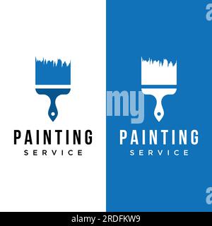 Paint brush and roll logo creative design for home and city service. Stock Vector