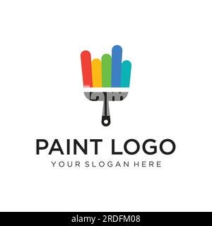 Paint brush and roll logo creative design for home and city service. Stock Vector