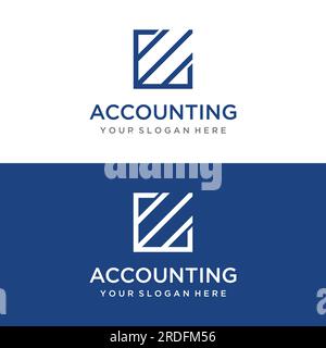 Financial accounting logo, with check mark for financial accounting stock chart analysis. With modern vector illustration concept. Stock Vector