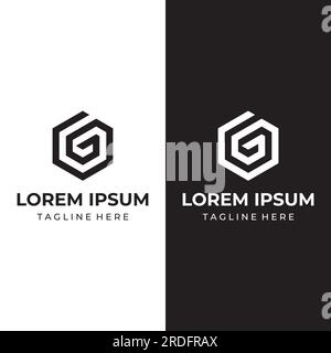 Creative simple geometric cube or hexagon box logo. Logo for technology, media and shipping services. Stock Vector