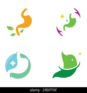 Stomach health and stomach care logo design. Logo sign for doctor, business and branding. Stock Vector