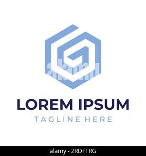 Creative simple geometric cube or hexagon box logo. Logo for technology, media and shipping services. Stock Vector