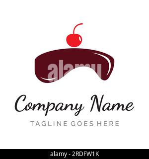 Cake or bread logo design.Sweet cakes, birthday cakes, cup cakes, cakes with cherries.Logos for businesses, cake shops, cake shops etc. Stock Vector