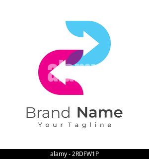 Logistics logo with arrows, order box, fast and digital order. Stock Vector