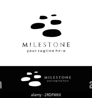 A stepping stone or walking stone logo. Stock Vector