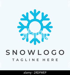 Abstract logo of snowflake or cold blue elements with outline.Logo for winter,icons,ice,cold. Stock Vector