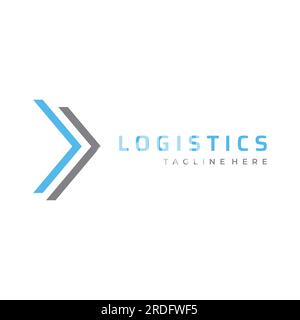 Logistics logo with arrows, order box, fast and digital order. Stock Vector