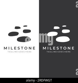 A stepping stone or walking stone logo. Stock Vector