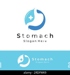 Stomach health and stomach care logo design. Logo sign for doctor, business and branding. Stock Vector