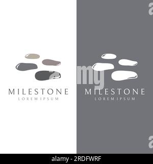 A stepping stone or walking stone logo. Stock Vector