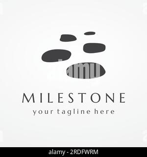 A stepping stone or walking stone logo. Stock Vector