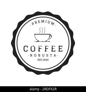 Hand drawn vintage style arabica coffee cup and coffee plant logo.Logo for business, cafe, restaurant, badge and coffee shop. Stock Vector