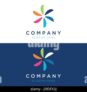 Abstract logo template propeller of airplane, windmill, fan.Logo for aviation,company,brand,industry. With a modern concept. Stock Vector