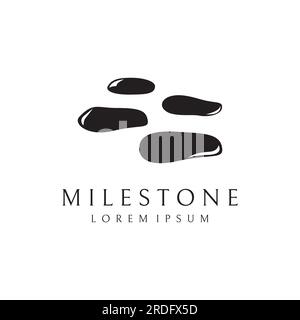 A stepping stone or walking stone logo. Stock Vector