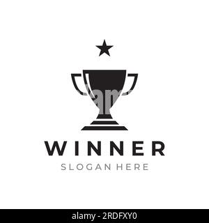 Creative and unique trophy logo. Trophy logo for sports tournament championship. Stock Vector