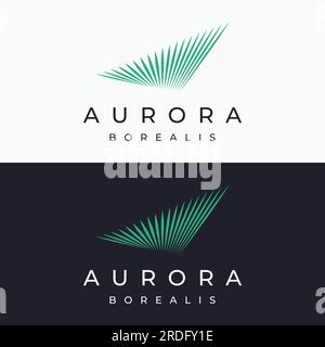 The northern light wave logo is inspired by the lights of the aurora borealis. Stock Vector