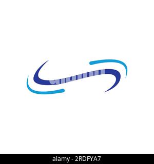 Creative wind or air wave element wave logo template.Logo for business, web, air conditioner. Stock Vector