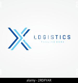 Logistics logo with arrows, order box, fast and digital order. Stock Vector