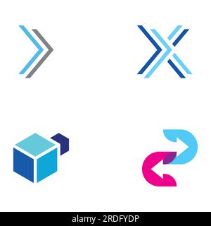 Logistics logo with arrows, order box, fast and digital order. Stock Vector
