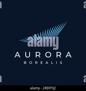 The northern light wave logo is inspired by the lights of the aurora borealis. Stock Vector