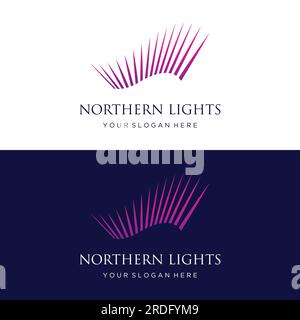 The northern light wave logo is inspired by the lights of the aurora borealis. Stock Vector