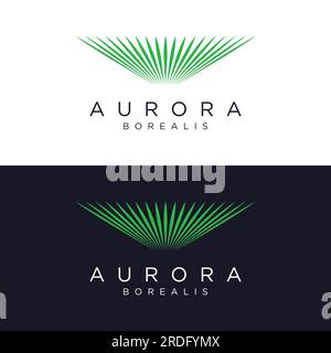 The northern light wave logo is inspired by the lights of the aurora borealis. Stock Vector