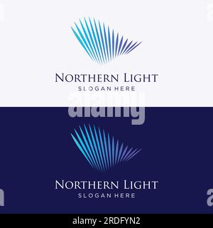 The northern light wave logo is inspired by the lights of the aurora borealis. Stock Vector