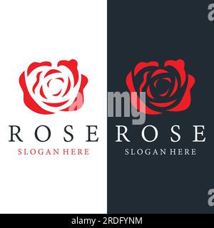 Logos of flowers, roses, lotus flowers, and other types of flowers. By using the concept of vector design. Stock Vector
