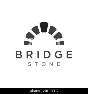 Simple and modern stone bridge building logo creative design. Stock Vector