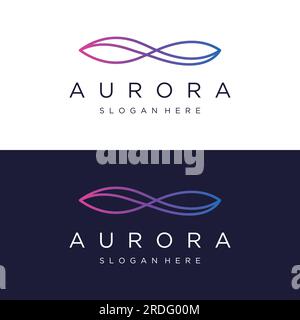 The northern light wave logo is inspired by the lights of the aurora borealis. Stock Vector