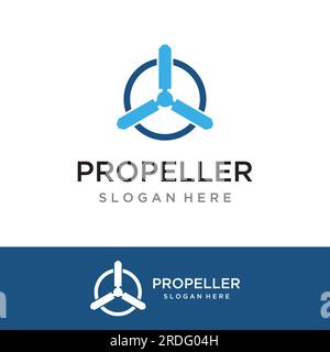 Abstract logo template propeller of airplane, windmill, fan.Logo for aviation,company,brand,industry. With a modern concept. Stock Vector