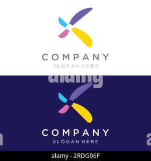 Abstract logo template propeller of airplane, windmill, fan.Logo for aviation,company,brand,industry. With a modern concept. Stock Vector