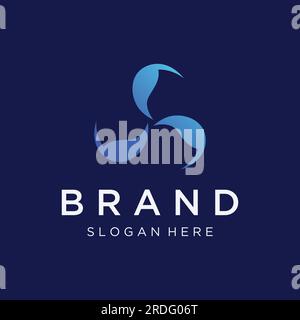 Abstract logo template propeller of airplane, windmill, fan.Logo for aviation,company,brand,industry. With a modern concept. Stock Vector