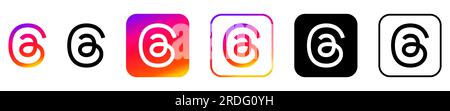 Threads icons set. Social media logos. Design can use for web and mobile app. Vector illustration Stock Vector