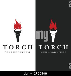 Creative flame torch logo.Logo for business, freedom and competition. Stock Vector