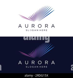 The northern light wave logo is inspired by the lights of the aurora borealis. Stock Vector