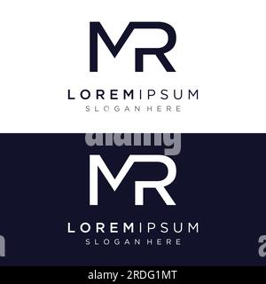 Luxury letters MR , RM , M , R with an elegant, modern and unique monogram. Logo for business card , business , brand , company. Stock Vector