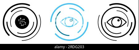 Cyber eye icons. Vector illustration isolated on white background Stock Vector