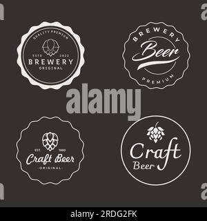 Premium quality vintage craft beer logo template. For badges, emblems, beer companies, bars, taverns. Stock Vector