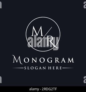 Luxury letters MR , RM , M , R with an elegant, modern and unique monogram. Logo for business card , business , brand , company. Stock Vector