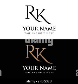 Luxury RK , KR , K , R Letter Logo with an elegant and unique monogram. Logo for business card , business , brand , company. Stock Vector