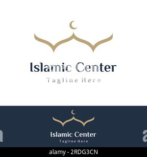 Unique,modern and creative luxury mosque logo with monogram.Logo for islamic,ramadan,company. Stock Vector