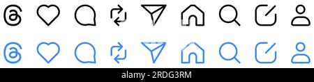 Threads new app. Networking interface icons. Design can use for web and mobile app. Vector illustration Stock Vector