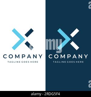 Abstract design element initial letter X geometry or monogram in trendy style.Logo for business, identity,company, Stock Vector