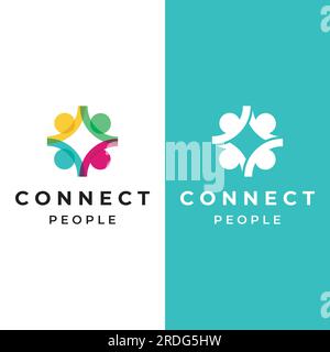 People relationship logo design .Logo for organization ,business , kindergarten. Stock Vector