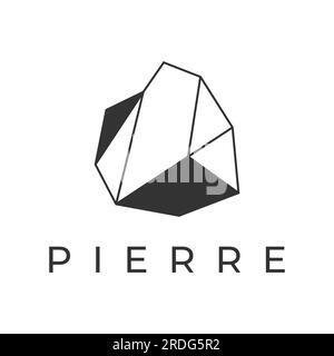 Natural stone silhouette abstract logo creative design with outline. Logo for business, company, symbol. Stock Vector